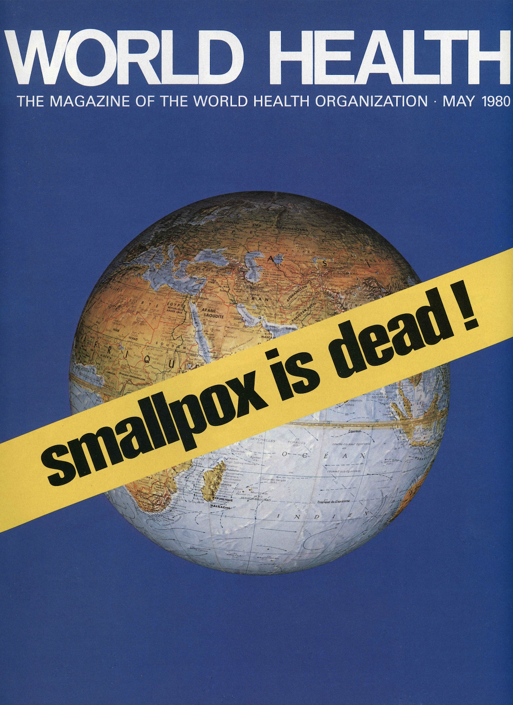 Cover of magazine announcing the eradication of smallpox