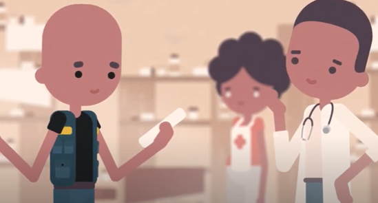 illustration health worker and patient