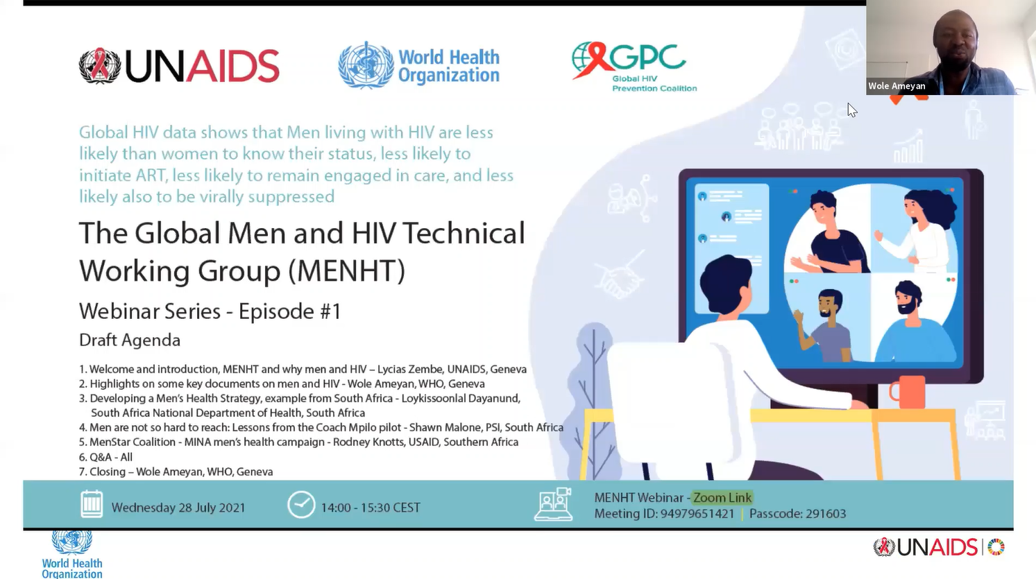 The Global Men and HIV Technical Working Group (MENHT) - webinar 1