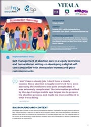 Bolivarian Republic of Venezuela: Self-management of abortion care in a legally restrictive setting