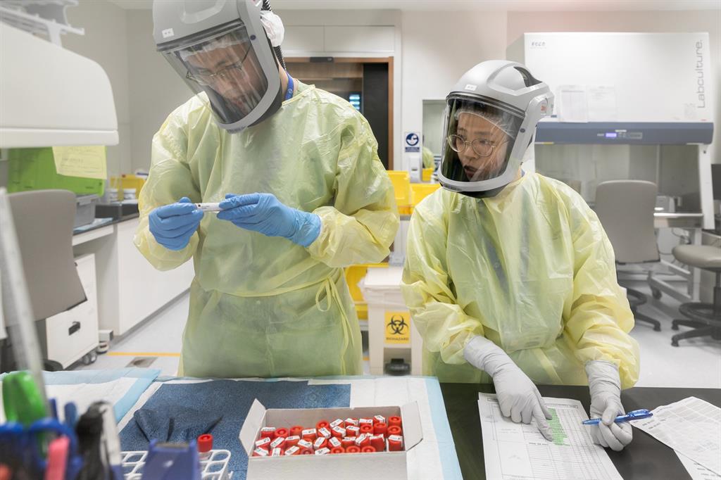 07 Medical technologists process SARS-CoV-2 samples