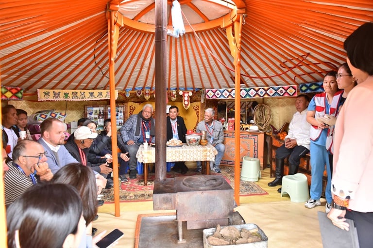 Parliamentarians visited rural households to see how Mongolia is utilizing mobile technologies to deliver primary health care services